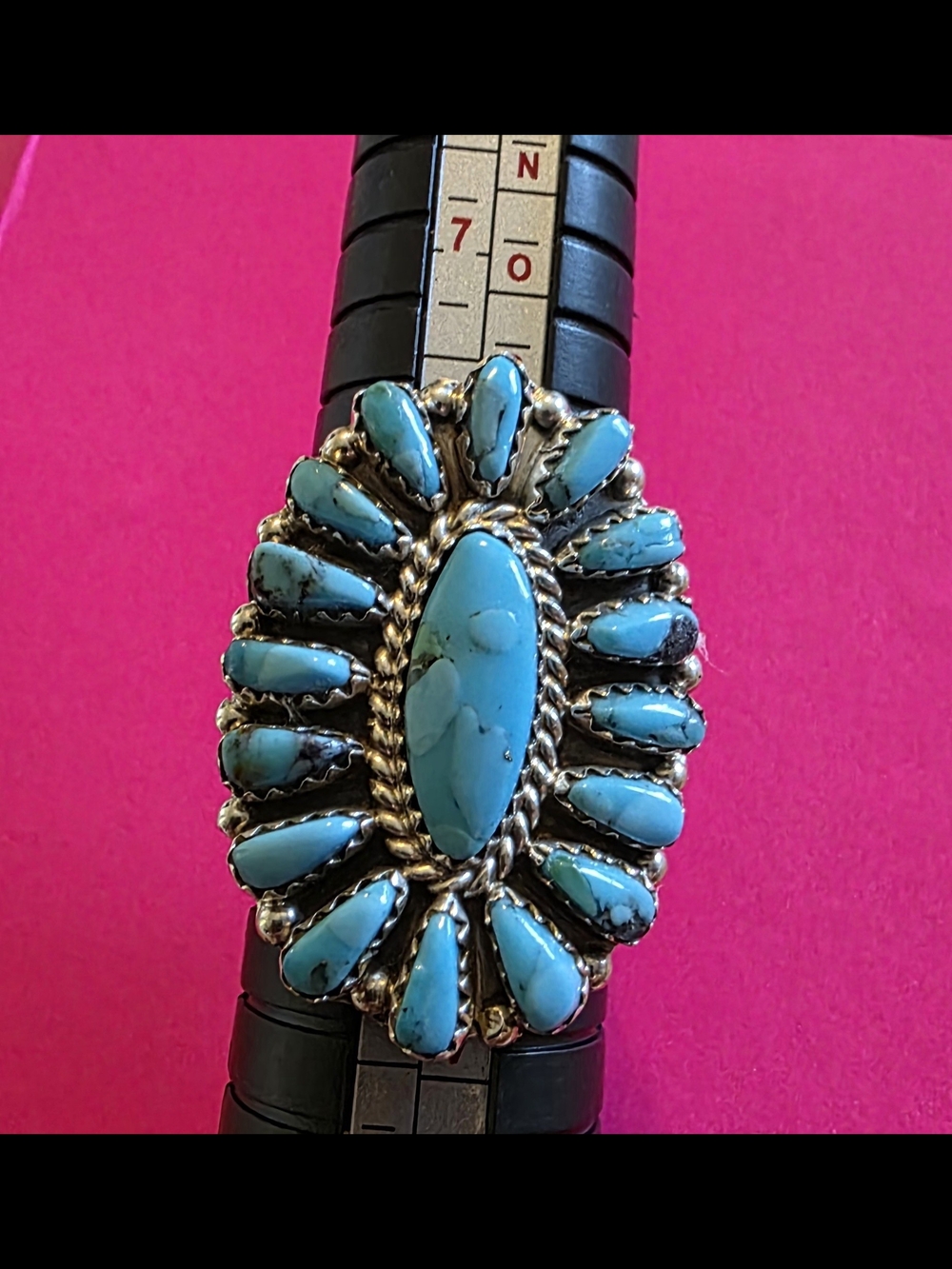 Turquoise Cluster Statement Ring - Blue Turquoise Jewelry